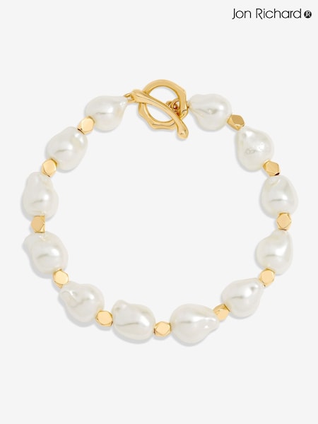 Jon Richard Gold Plated Pearl T Bar Bracelet (V15771) | €32