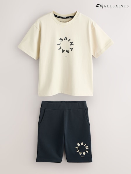 smALLSAINTS Neutral/Black Tierra T-Shirt and Sweat Shorts Set (V15802) | AED168 - AED210