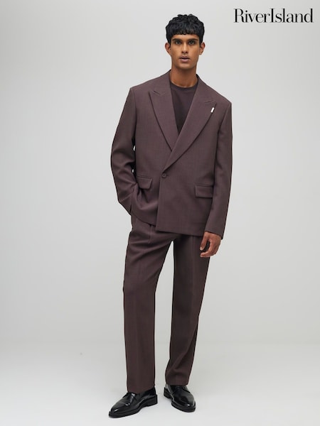 River Island Purple Relaxed Fit Pleated Suit Trousers (V15832) | €63