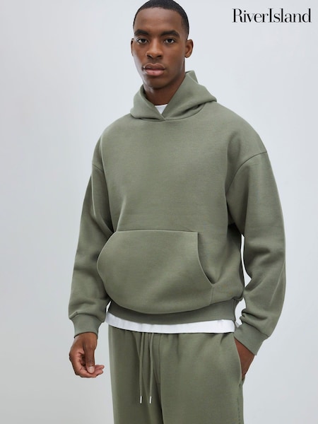 River Island Green Essentials Oversized Hoodie (V15836) | 158 QAR