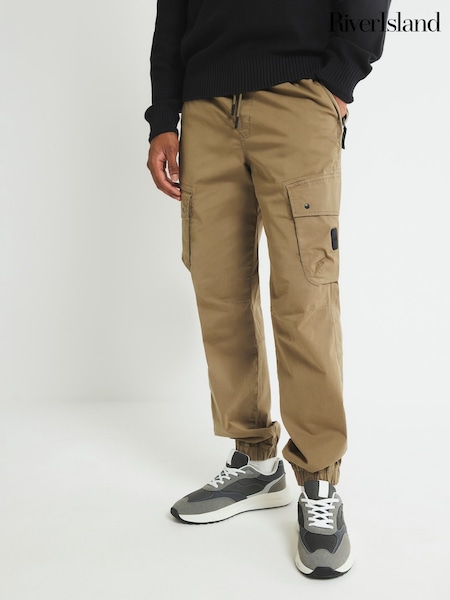 River Island Green Regular Fit Stretch Cargo Trousers (V15838) | R$ 415