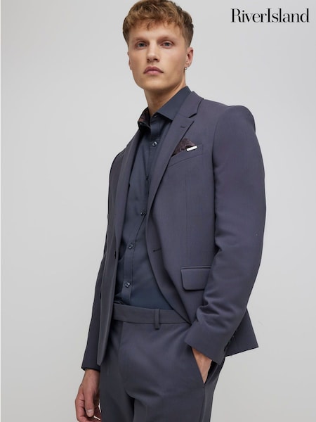 River Island Blue Skinny Fit Suit Jacket (V15841) | €133