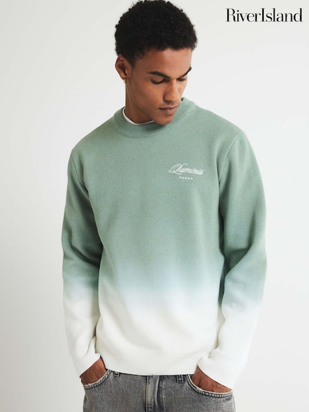 River Island Green Ombre Printed Regular Fit Jumper (V15843) | €56