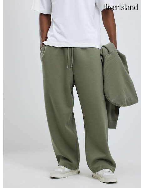 River Island Green Wide Leg Essential Joggers (V15844) | €41