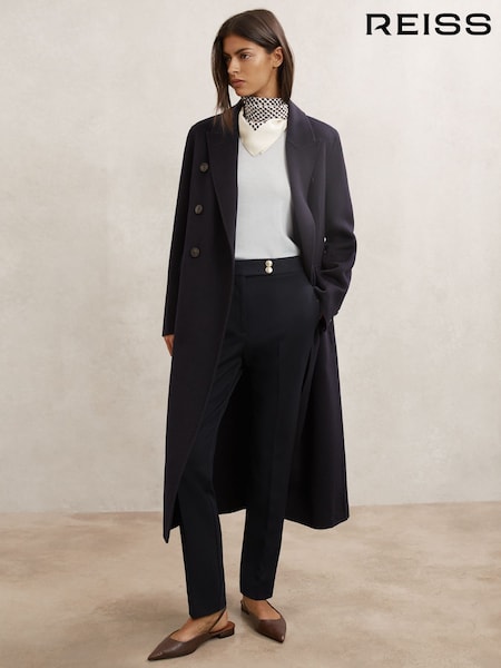 Reiss Navy Gabriel Tapered Button-Detail Trousers (V15985) | €145