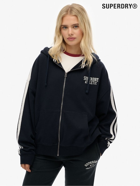 Superdry Blue Athletic Essentials Relaxed Zip Hoodie (V16241) | €72