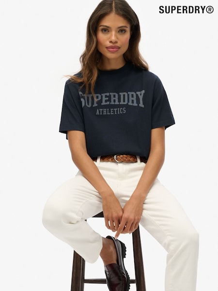 Superdry Blue Athletic Essentials Oversized T-Shirt (V16244) | €36