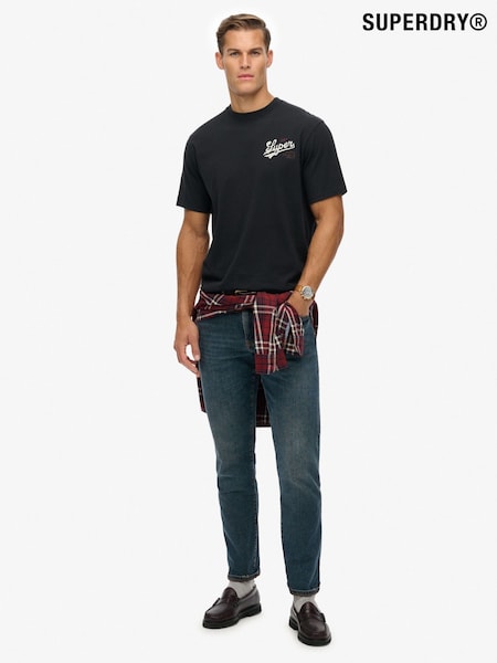 Superdry Black Tap Room Oversized T-Shirt (V16258) | 148 QAR