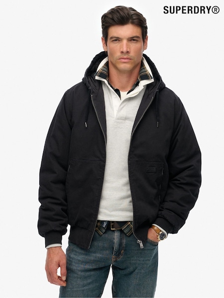 Superdry Black Canvas Surplus Hooded Jacket (V16272) | €144