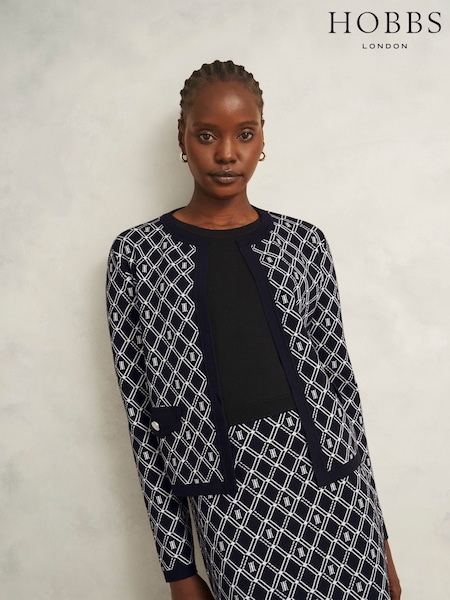Hobbs Blue Perrie Knitted Jacket (V16297) | €156