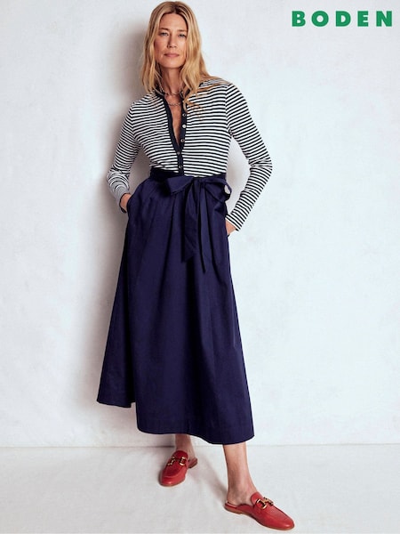 Boden Blue Button Detail Mix Dress (V16452) | €185