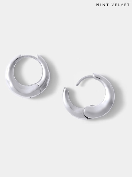Mint Velvet Silver Plated Irregular Hoop Earrings (V16577) | € 46