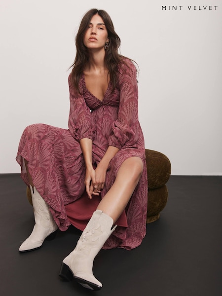 Mint Velvet Red Floral Print Maxi Dress (V16583) | €198
