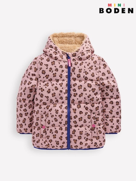 Boden Pink Reversible Padded Borg Coat (V16788) | €87 - €96