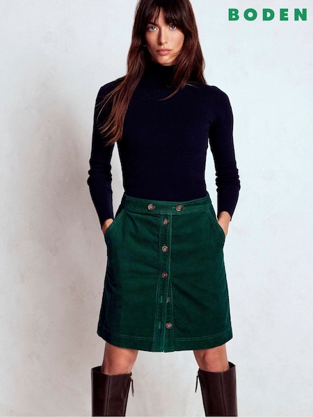 Boden Green Cecelia Cord Skirt (V16889) | R$ 680