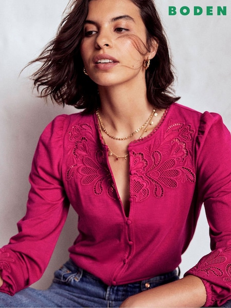 Boden Cutwork Detail Jersey Top (V16892) | 120 €