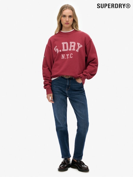 Superdry Red Athletic Essentials Slouchy Crew Sweatshirt (V16946) | €68