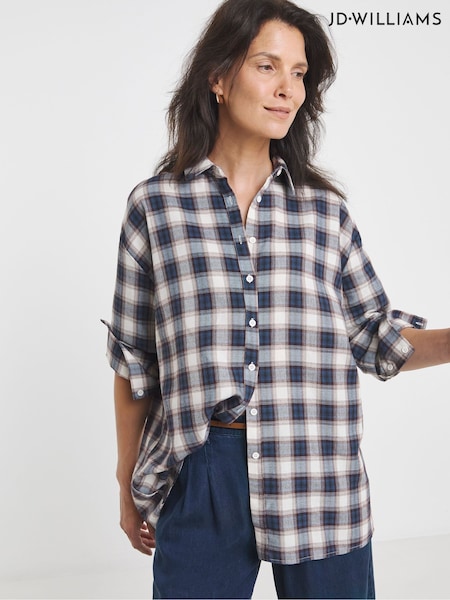 JD Williams Blue Oversized Check Shirt (V17029) | €40