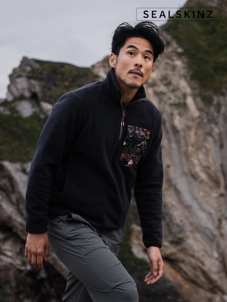 Sealskinz Blue Crownthorpe Mens Polar Fleece Half Zip (V17071) | R$ 790