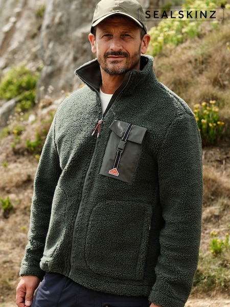 Verde - Sealskinz Horsham Mens Sherpa Zip Up Fleece (V17073) | R$ 890
