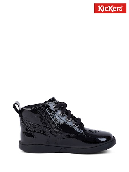 Kickers Black Infant Unisex Play Flex Hi Patent Leather Shoes (V17236) | €66