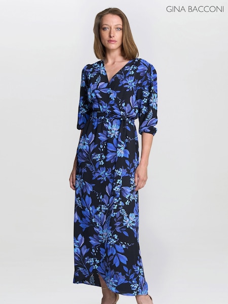 Gina Bacconi Emilyn Floral Print Black Dress (V17366) | €199
