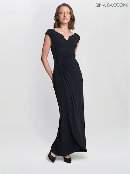 Gina Bacconi Blue Eileen Wrap Maxi Dress (V17369) | €212