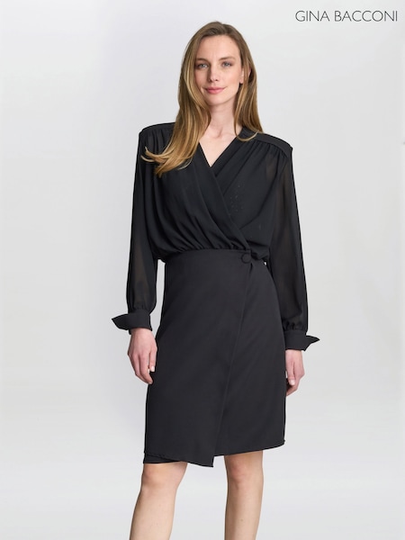 Gina Bacconi Sequin 2 Piece Black Dress (V17377) | €158