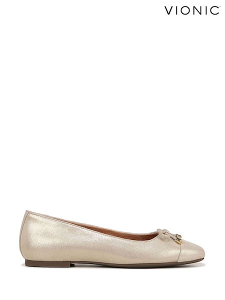 Vionic Gold Klara Wide Fit Arch Support Ballet Flats (V17424) | €159