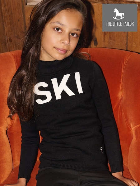 Negro - The Little Tailor Kids Ski Text Christmas Jumper (V17477) | 50 €