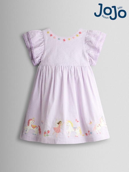 JoJo Maman Bébé Appliqué Frill Sleeve Dress (V17509) | 186 LEI - 209 LEI