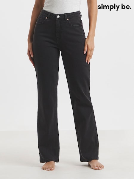 Simply Be Black 99/1 Relaxed Straight Leg Jeans (V17736) | €55