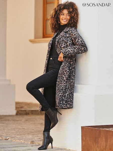 Sosandar Leopard Print Trench Coat (V17759) | R$ 1.335