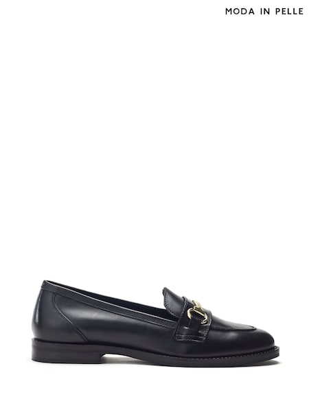Moda in Pelle Elarra Flat Loafers With Snaffle Trim (V17785) | €91