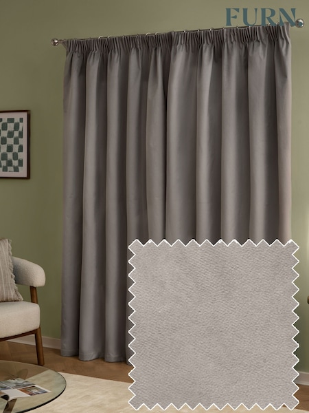 Furn The Ultimate Velvet 100% Blackout Pencil Pleat Curtains (V17790) | ‏192 ر.ق. - ‏462 ر.ق.