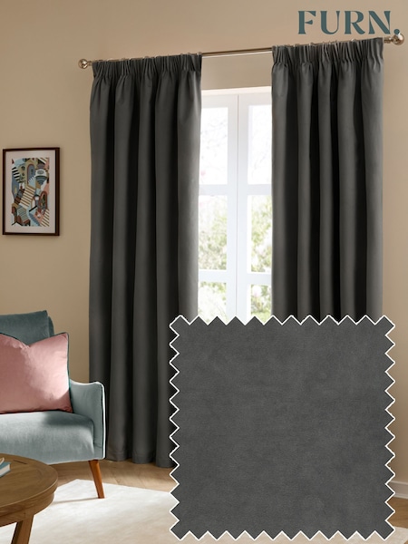 Furn The Ultimate Velvet Pencil Pleat Curtains (V17803) | ‏177 ر.ق. - ‏374 ر.ق.