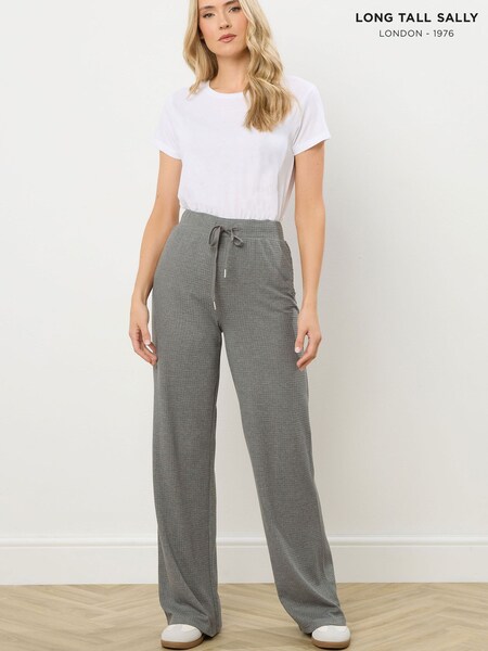 Long Tall Sally Grey Marl Waffle Wide Leg Joggers (V17843) | R$ 275