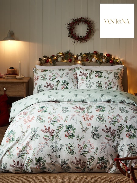 Vantona Natural Festive Sprig Brushed Cotton Quilt Cover Set (V17853) | €34 - €61