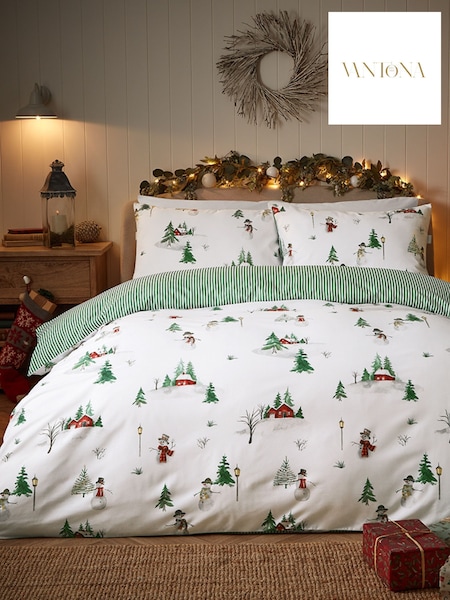 Vantona Red/Green Snowmen Quilt Cover Set (V17899) | 99 QAR - 173 QAR