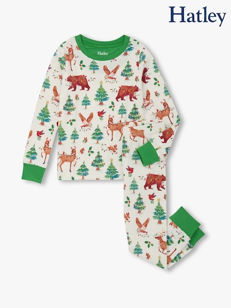 Hatley Natural Holiday Animals Cotton Pyjama Set (V18057) | 144 QAR
