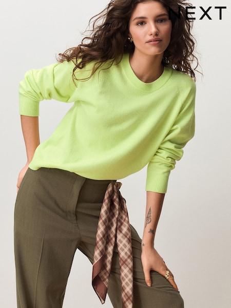 أصفر فلوري - Supersoft Crew Neck Long Sleeve Jumper (V18347) | ‏96 د.إ.‏