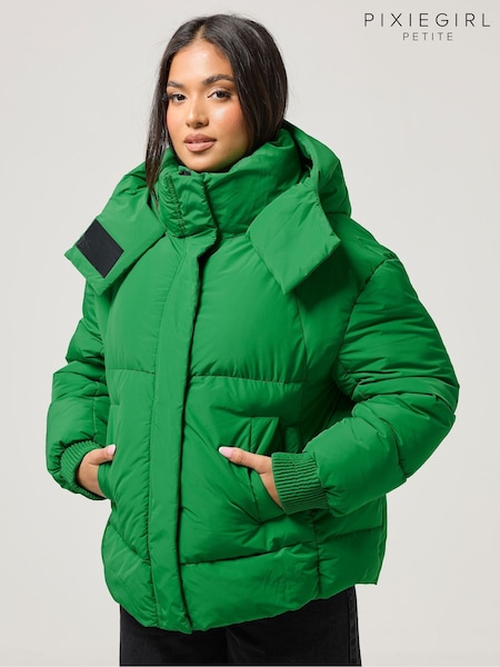 PixieGirl Petite Green Short Padded Hooded Jacket (V18509) | €92