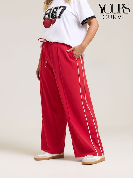 Yours Curve Red Side Stripe Pull On Trousers (V18514) | €40