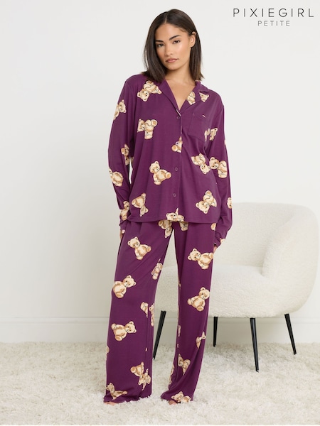 PixieGirl Petite Red Soft Touch Teddy Bears Pyjamas Set (V18516) | €36