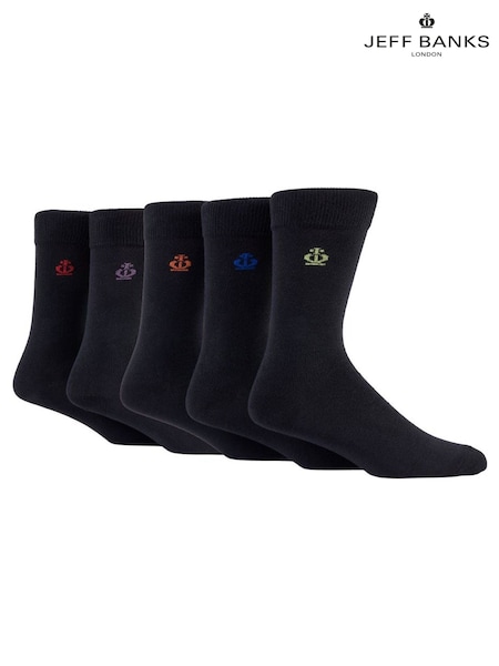 Jeff Banks Black Mutli Pack Classic Crew Socks (V18644) | R$ 120