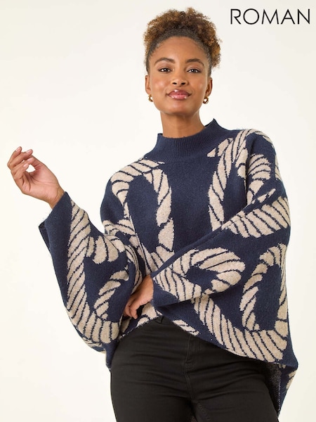 Roman Abstract Line Knit Jumper (V18727) | R$ 580