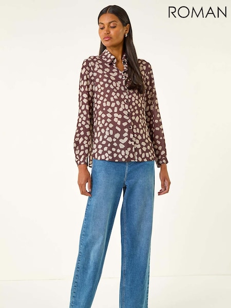 Roman Natural Abstract Spot Print Shirt (V18729) | €56