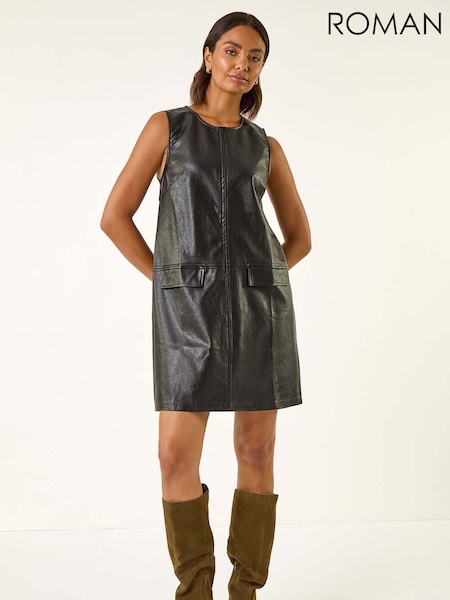 Roman Black A-Line Pocket Detail Dress (V18730) | €80