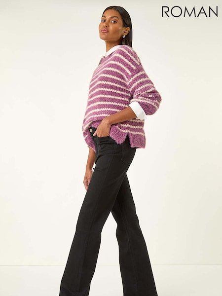 Schwarz - Roman Pocket Stretch Flare Trousers (V18781) | 78 €