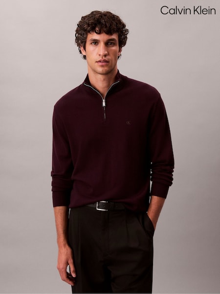 Calvin Klein Quarter Zip Merino Jumper (V18826) | R$ 1.285